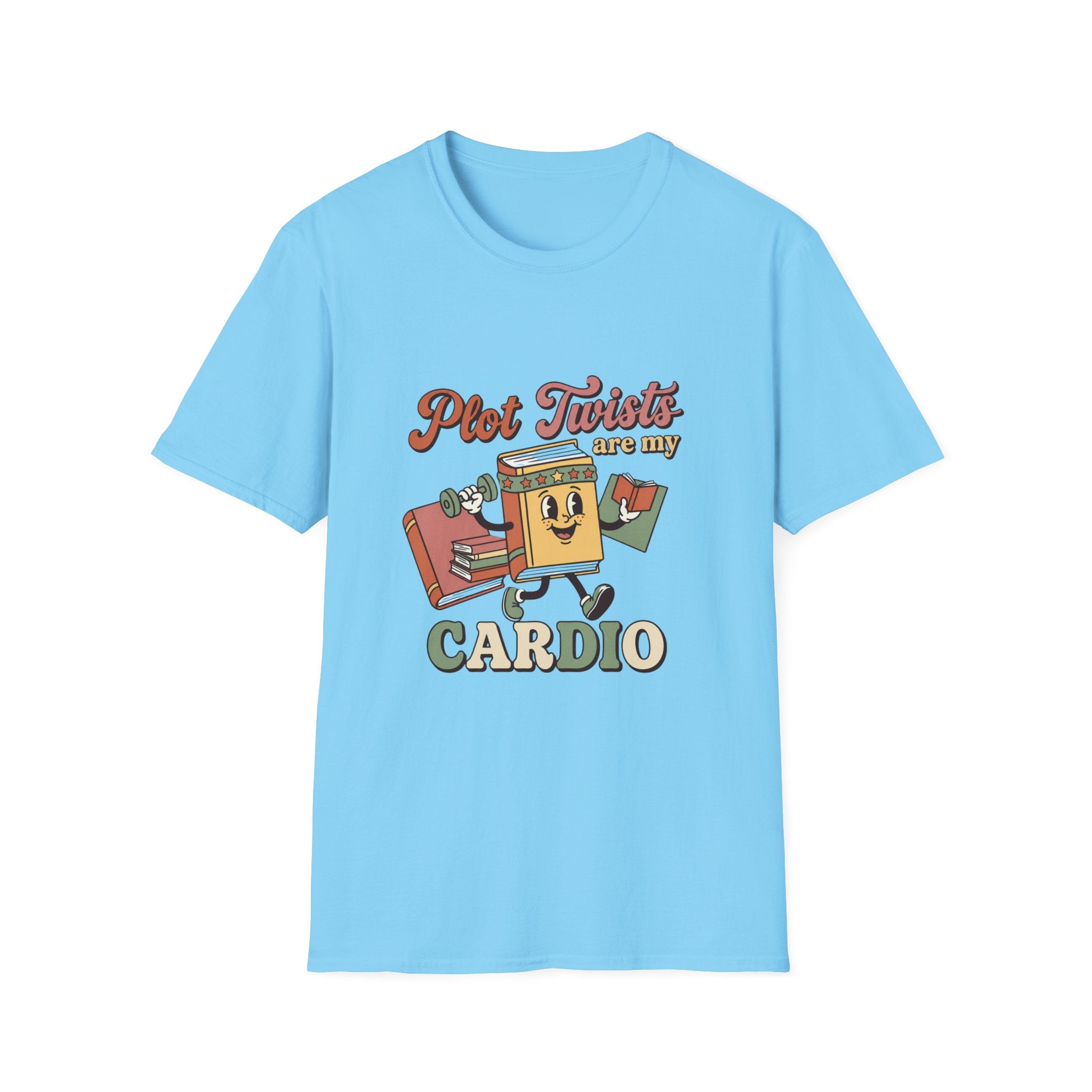 Plot Twists Cardio T-Shirt | Funny BookTok Reader Tee | Book Lover Gift | Retro Groovy Bookworm Book Club Shirt