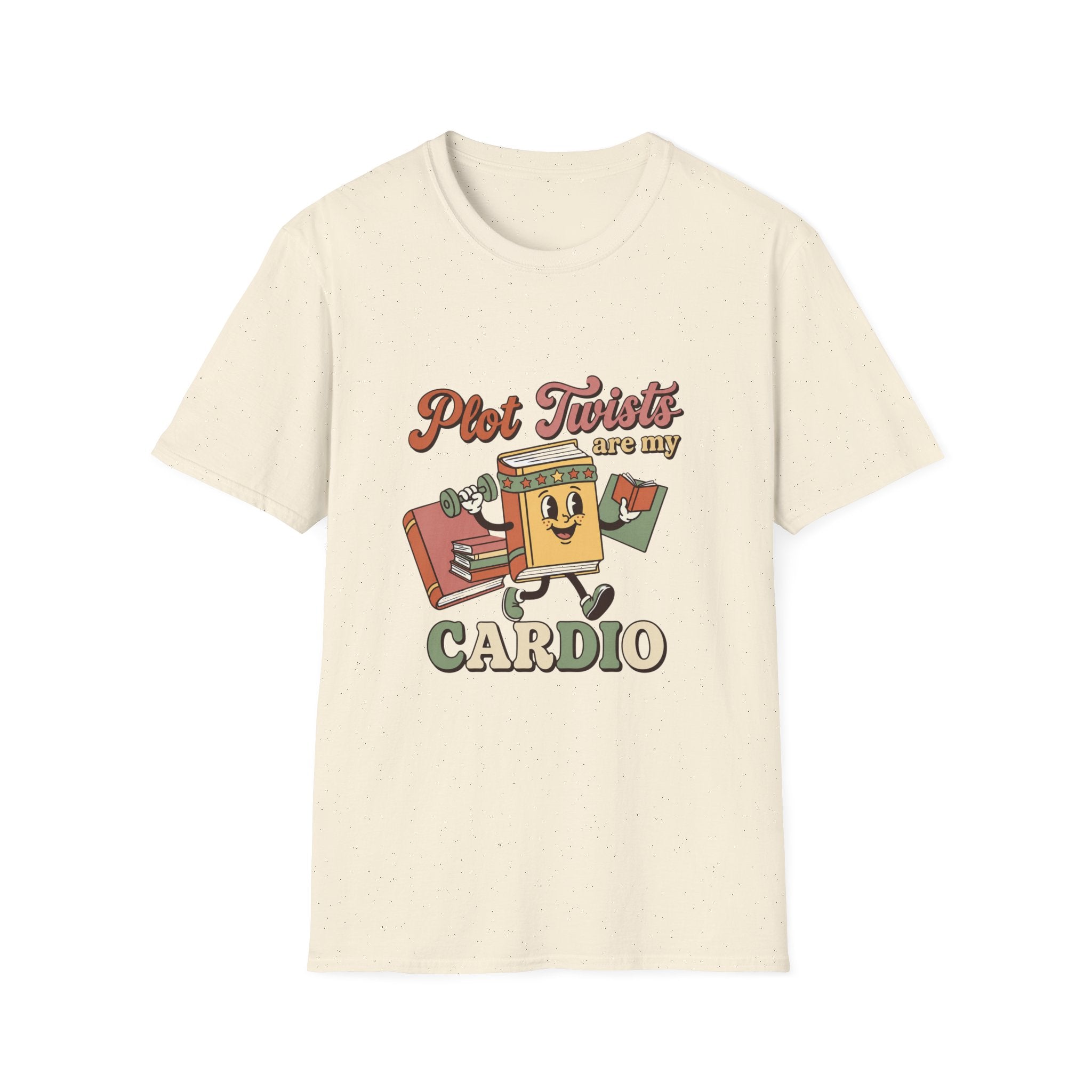 Plot Twists Cardio T-Shirt | Funny BookTok Reader Tee | Book Lover Gift | Retro Groovy Bookworm Book Club Shirt