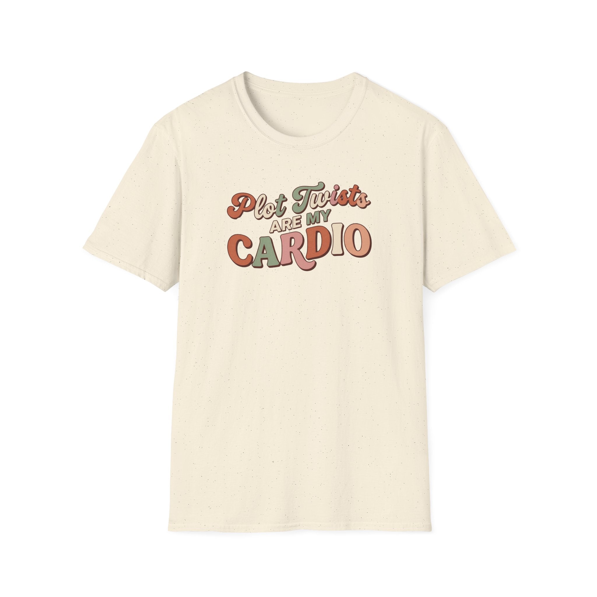 Plot Twists Are My Cardio Tshirt Retro Book Lover Tee Funny Bookish Reader Shirt Groovy Thriller Mystery Reading Gift Bookworm Boho Bibliophile