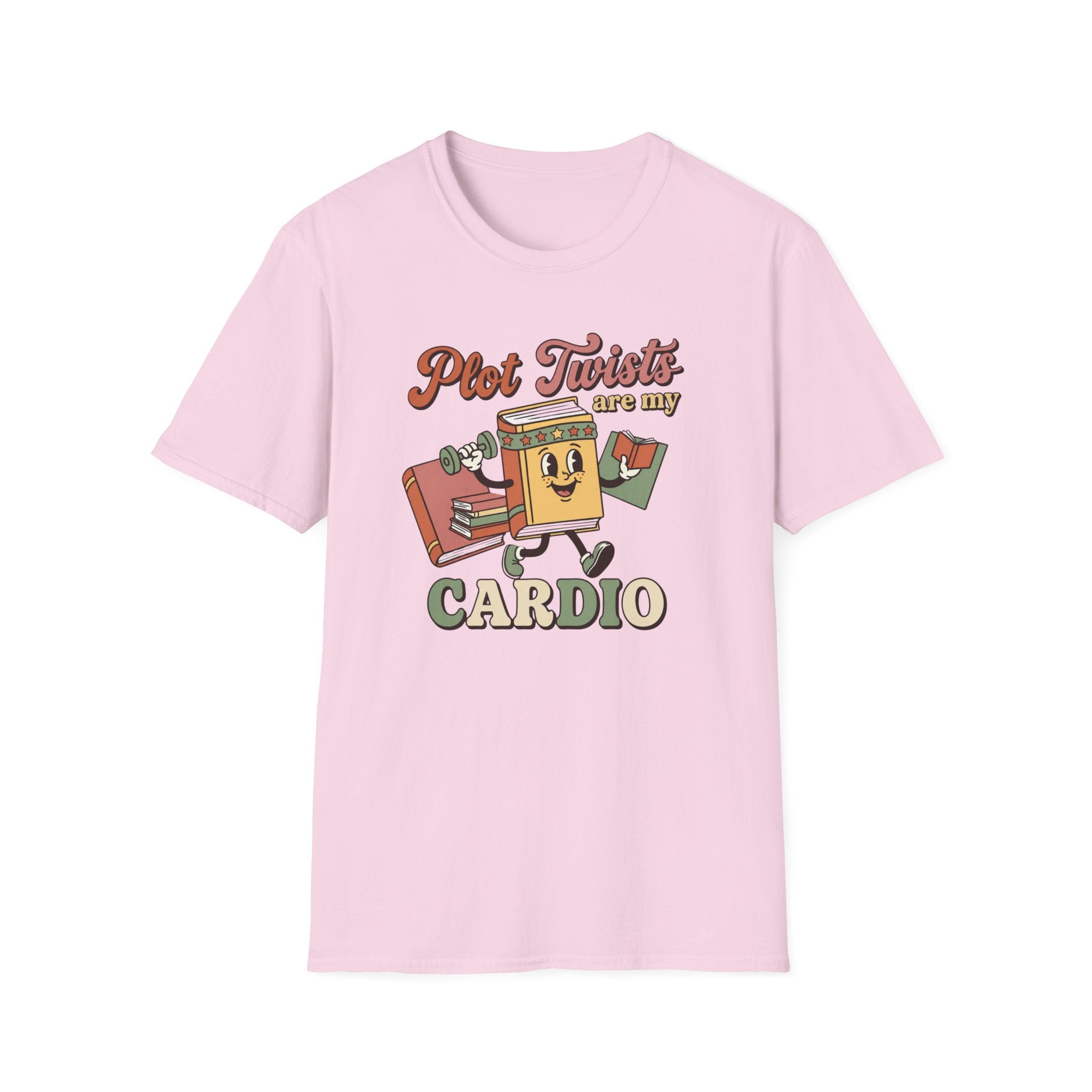 Plot Twists Cardio T-Shirt | Funny BookTok Reader Tee | Book Lover Gift | Retro Groovy Bookworm Book Club Shirt