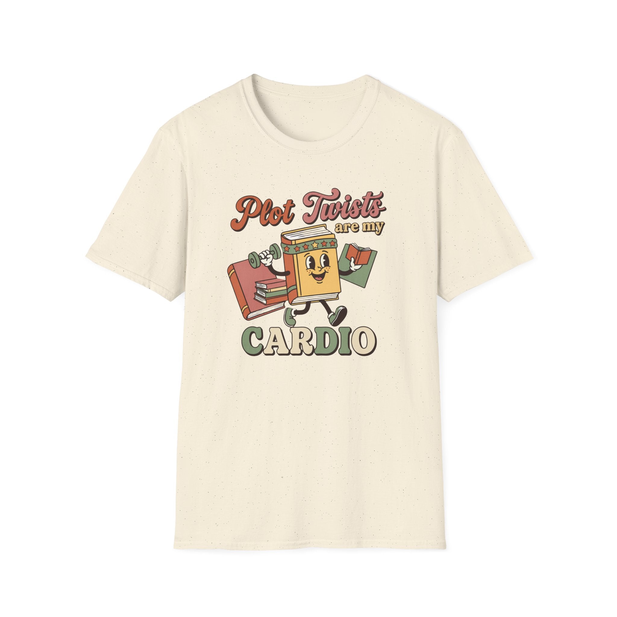 Plot Twists Cardio T-Shirt | Funny BookTok Reader Tee | Book Lover Gift | Retro Groovy Bookworm Book Club Shirt